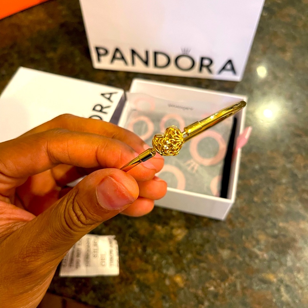 Pandora Moments Limited Edition Heart Charm Bangle